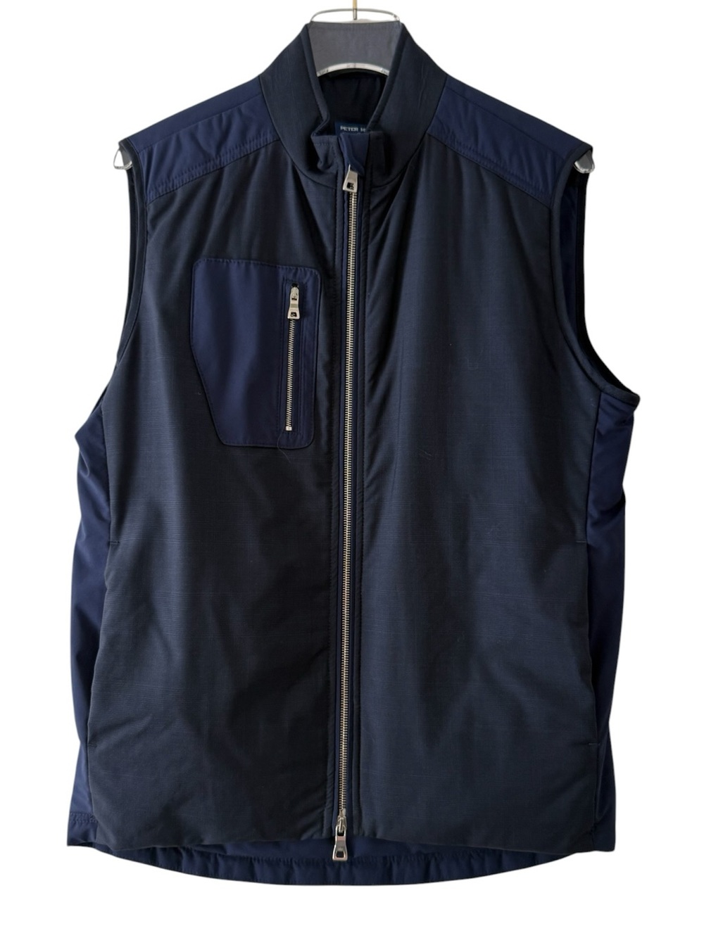 Peter Millar 4 Hidden Pockets Golf Navy Hybrid Full Zip-Front Performance Vest